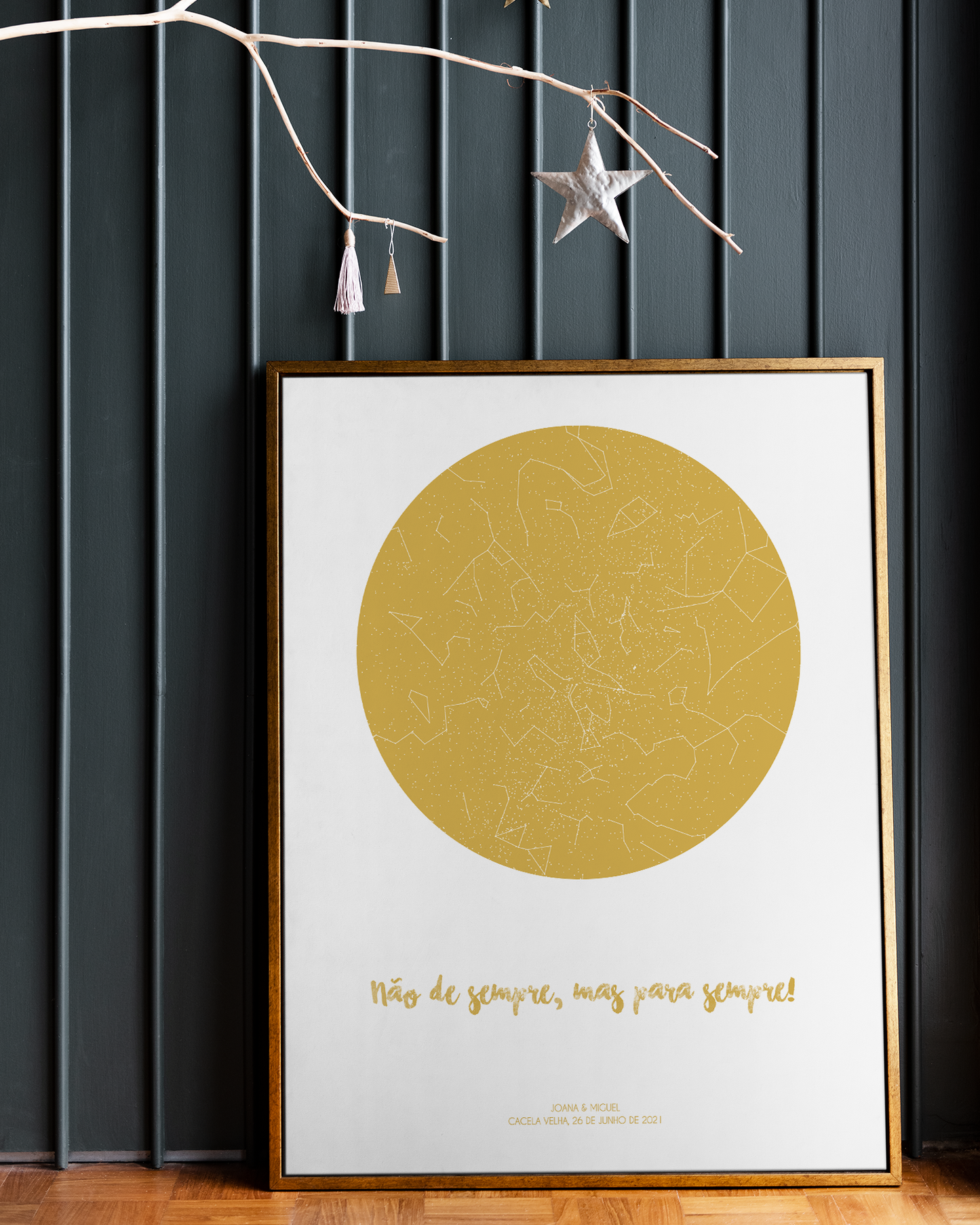 Poster 40x50 com 1 Mapa de Estrelas