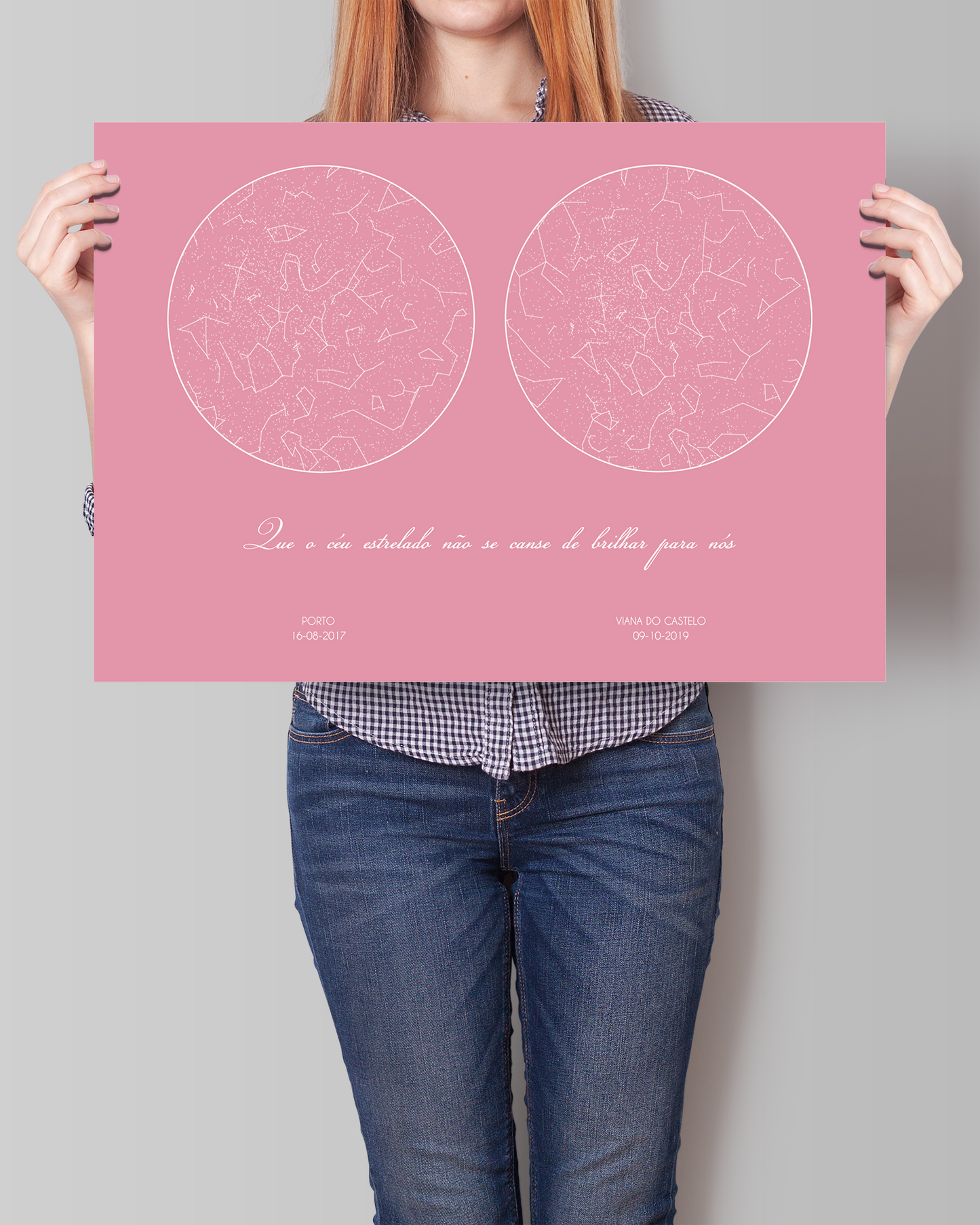 Poster 40x50 com 2 Mapas de Estrelas