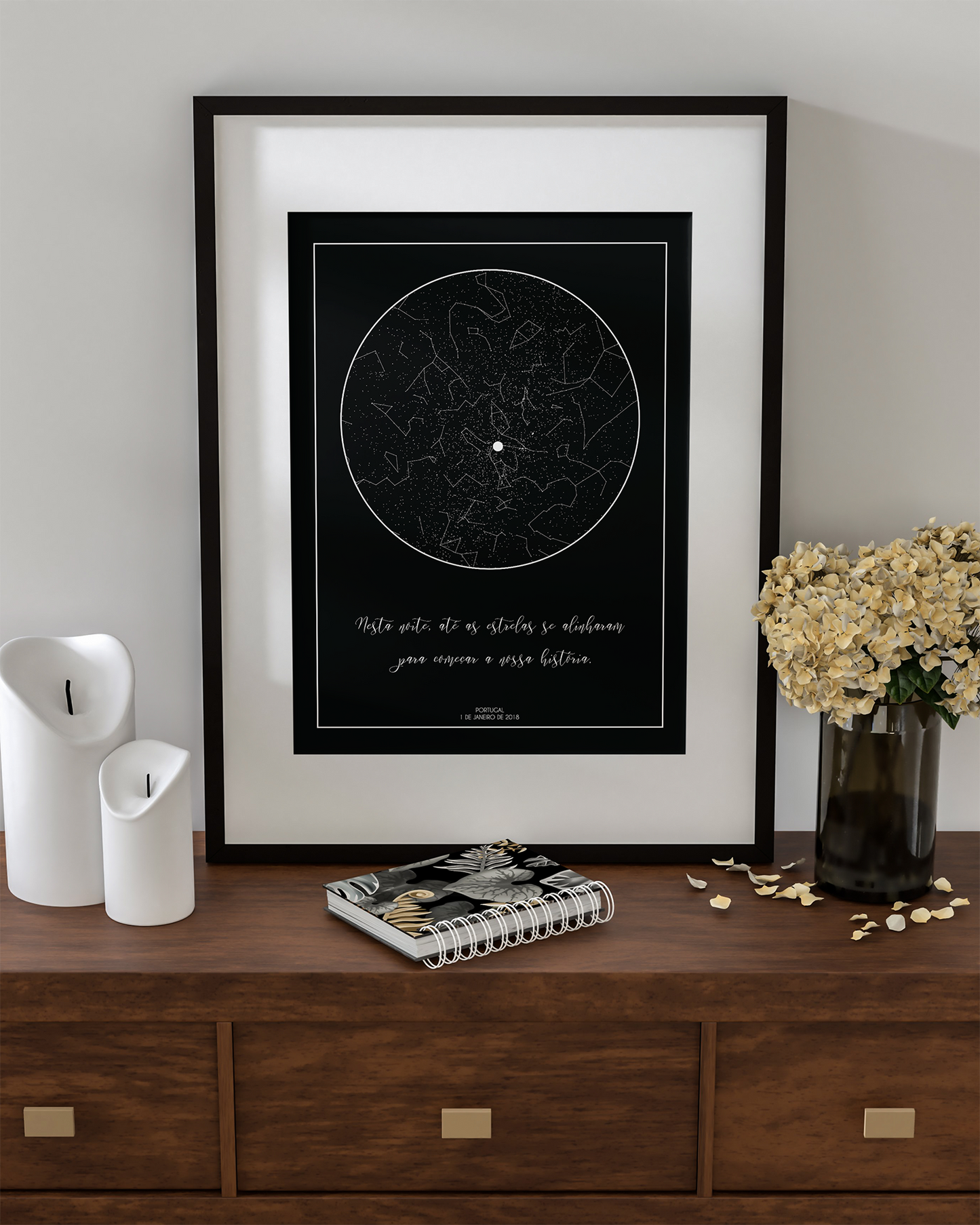 Poster 21x30 com 1 Mapa de Estrelas