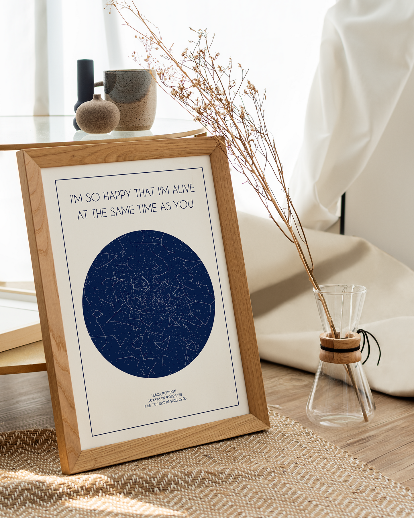 Poster 21x30 com 1 Mapa de Estrelas