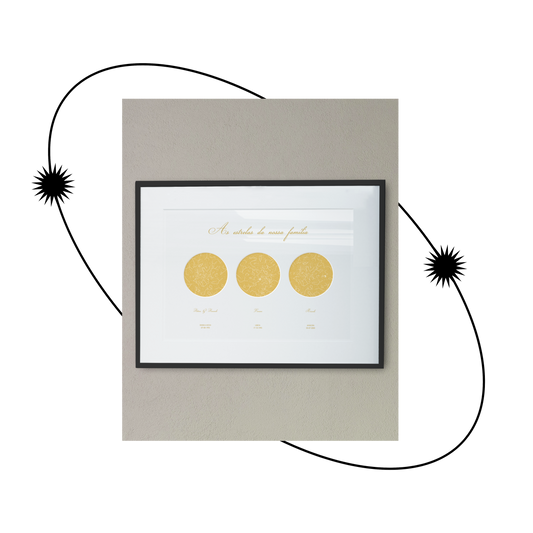 Poster 40x50 com 3 Mapas de Estrelas
