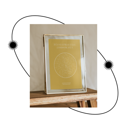 Poster 18x24 com 1 Mapa de Estrelas