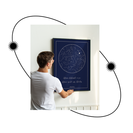 Poster 40x50 com 1 Mapa de Estrelas