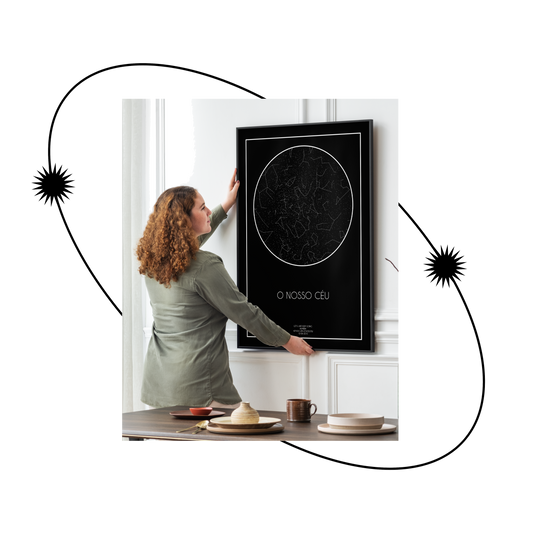 Poster 50x70 com 1 Mapa de Estrelas