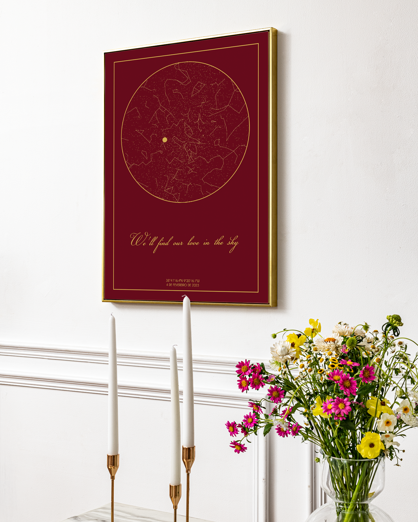 Poster 21x30 com 1 Mapa de Estrelas
