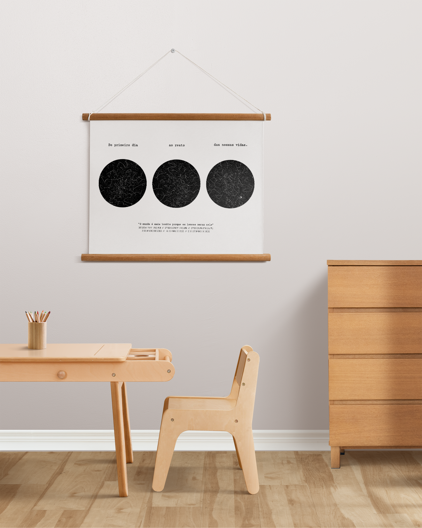 Poster 30x40 com 3 Mapas de Estrelas
